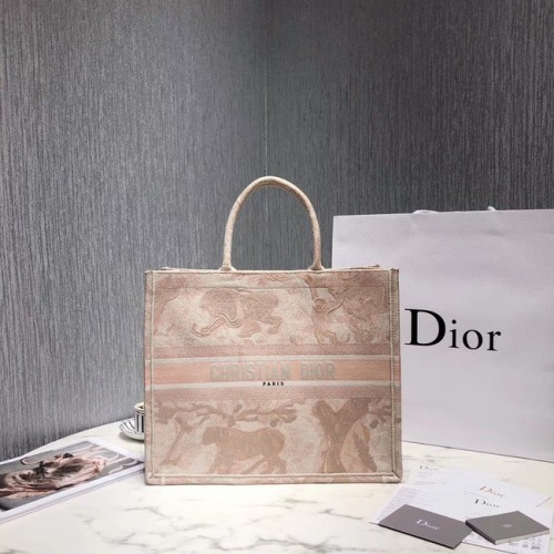 TORBA DIOR BOOK TOTE Z HAFTU PŁÓTNA M929 Beżowa