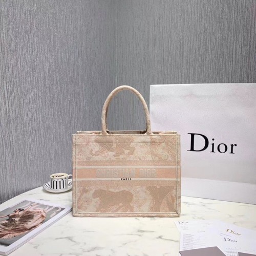 TORBA DIOR BOOK TOTE Z HAFTU PŁÓTNA C1287 Beżowa