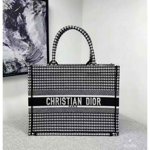 TORBA DIOR BOOK TOTE Z HAFTOWANEGO PŁÓTNA C1287 Thousand Bird