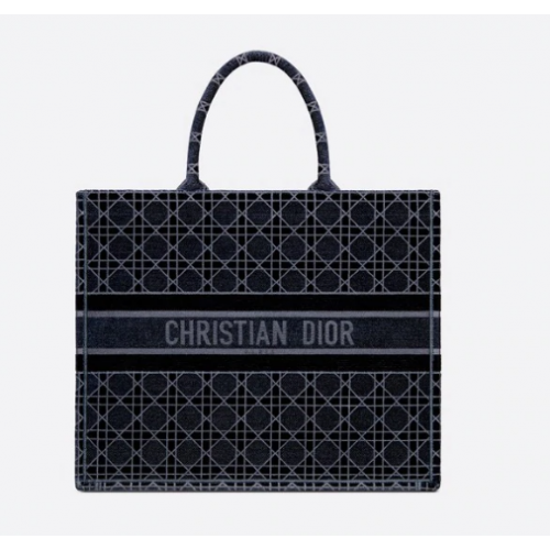 DIOR BOOK TOTE Blue Cannage haftowany aksamit M1286Z