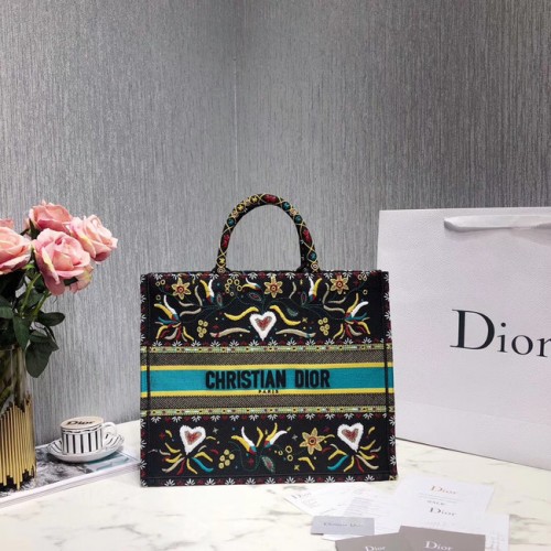 TORBA DIOR BOOK TOTE Z HAFTEM Z PŁÓTNA M1287-6