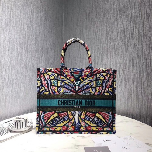 TORBA DIOR BOOK TOTE Z HAFTEM Z PŁÓTNA M1287-7