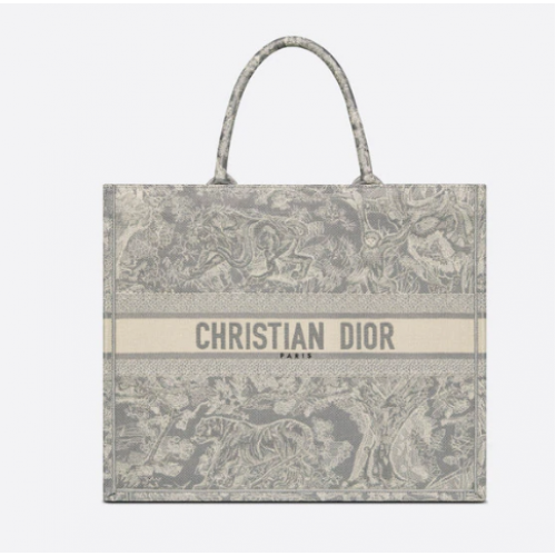 DIOR BOOK TOTE Szara Toile de Jouy z odwróconym haftem M1286ZR