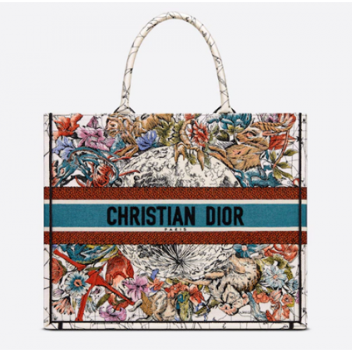 TORBA DIOR BOOK TOTE Latte Multicolor Dior Constellation Haft M1286Z