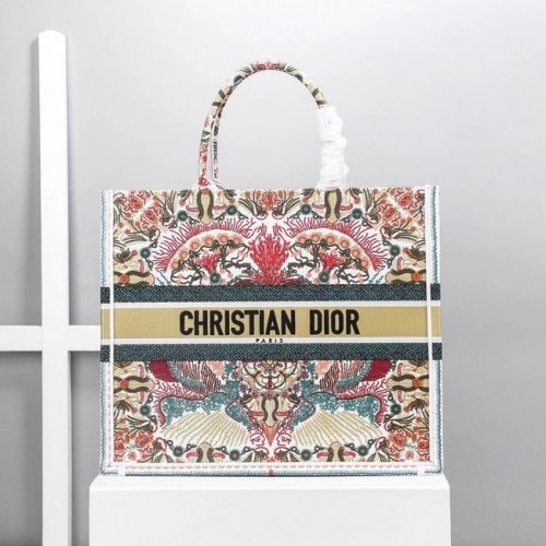 TORBA DIOR BOOK TOTE Latte Multicolor Dior Zodiac Haft M1286Z-2