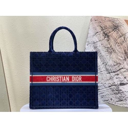DIOR BOOK TOTE Velvet M1286 Ciemnoniebieski