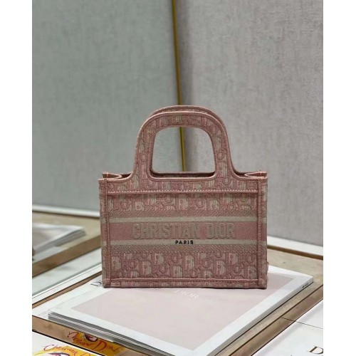 DIOR BOOK mini TOTE Haft C1783-2 różowy