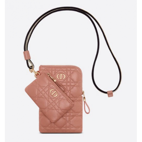 DIOR CARO WIELOFUNKCYJNA TOREBKA Deep Nude Supple Cannage Calfskin S5036U