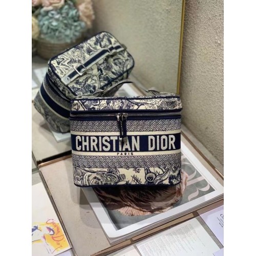 DIOR DIORTRAVEL KOSMETYCZKA Niebieski Dior Ukośny Haft S5480VR