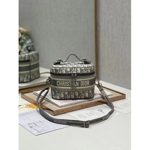 DIOR DIORTRAVEL KOSMETYCZKA Dior Oblique Embroidery C9088 szara