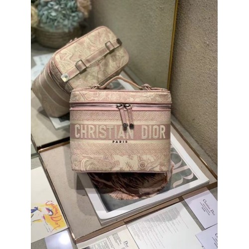 DIOR DIORTRAVEL KOSMETYCZKA różowa Dior Oblique Embroidery S5480VR