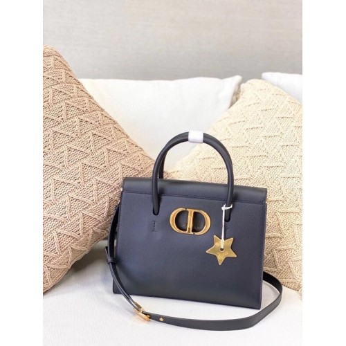 DIOR MEDIUM ST HONORE TOTE Grained Calfskin M9321UMBA ciemnoniebieska
