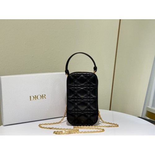 TORBA DIOR MINI BOBBY Gradientowa skóra jagnięca C0955 Czarna
