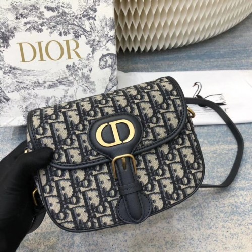 MAŁA TOREBKA DIOR BOBBY BAG Niebieska Dior Ukośna Żakardowa M9317