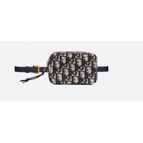 DIOR OBLIQUE BELT POUCH Niebieski Dior Oblique Canvas S5484
