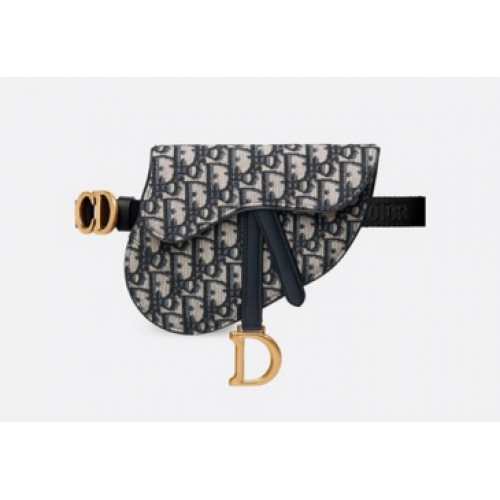DIOR OBLIQUE SADDLE BELT BAG S5632CTZQ niebieski