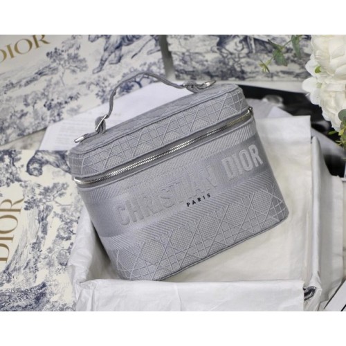 Dior Oblique haftowana kosmetyczka DIORTRAVEL S5480 szara