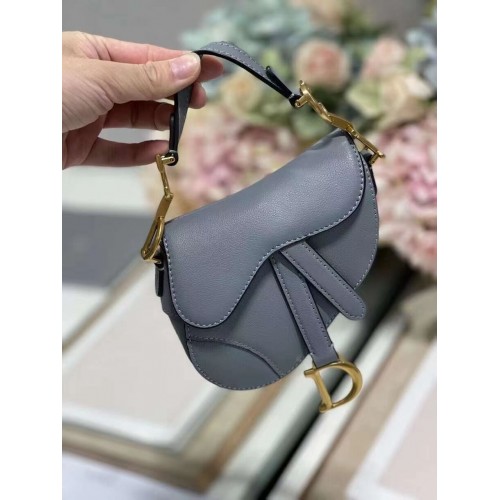 DIOR SADDLE BAG mini skóra cielęca C8160 niebieska