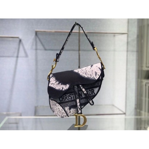 DIOR SADDLE CAMOUFLAGE POUCH D2456F SZARY