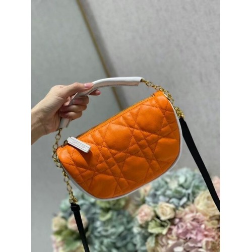 Torba na ramię DIOR Cannage Lambskin C0617 pomarańczowa