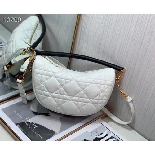 Torba na ramię DIOR Cannage Lambskin C0616 biała