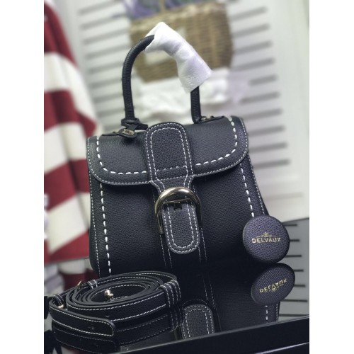 Torba typu tote Delvaux ze skóry cielęcej 17821, czarna