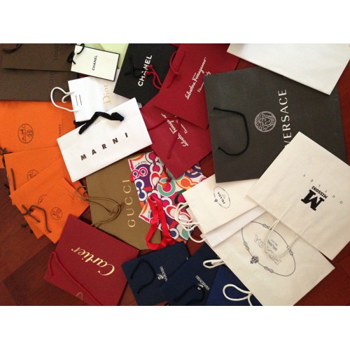 Designerska papierowa torba na zakupy na portfel, zegarki, biżuterię, paski, szaliki i okulary przeciwsłoneczne