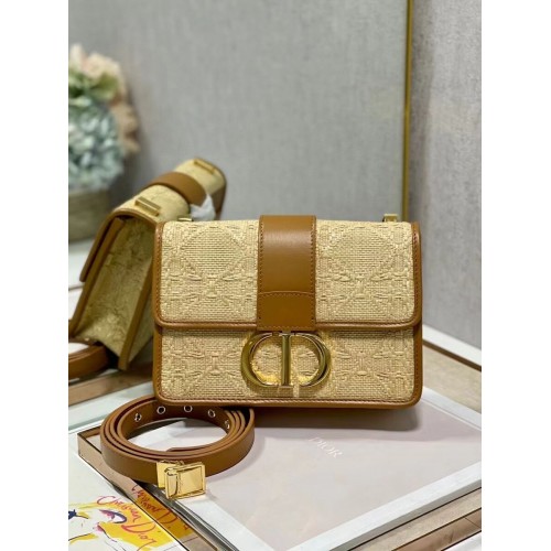 Dior 30 MONTAIGNE BAG Frosted Calfskin C9268 Apricot