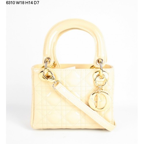 Torebka Christian Lady Dior Wheat z lakierowanej skóry 6310 Gold