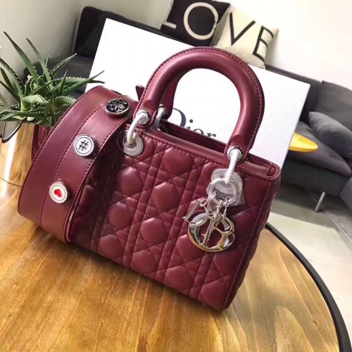 Dior Cannage Nano Lady Bag Original Leather CD3891 wino