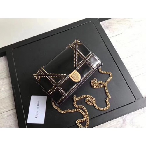 Torba Dior Diorama Oryginalna Lakierowana Skóra CD3709 Czarna