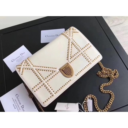 Torba Dior Diorama Oryginalna skóra owcza CD3709 Biała
