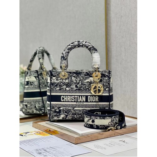 Dior ŚREDNIA TOREBKA LADY D-LITE Haft M0565-13