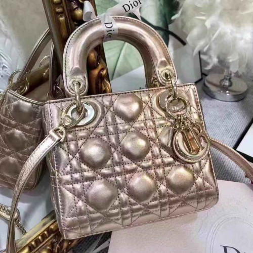 Dior MINI LADY DIOR CALFSKIN BAG M0505 szampan