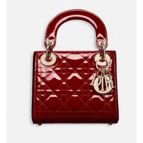 Dior MINI LADY DIOR CALFSKIN BAG M0505O bordowy