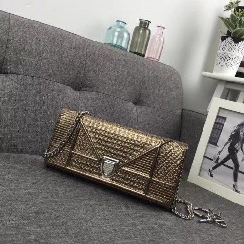 Dior Oryginalna mini torebka na ramię ze skóry bydlęcej 3780 Brąz