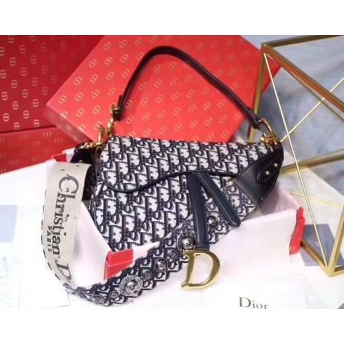 TOREBKA SIODŁOWA Dior Z NIEBIESKIEGO PŁÓTNA M0446