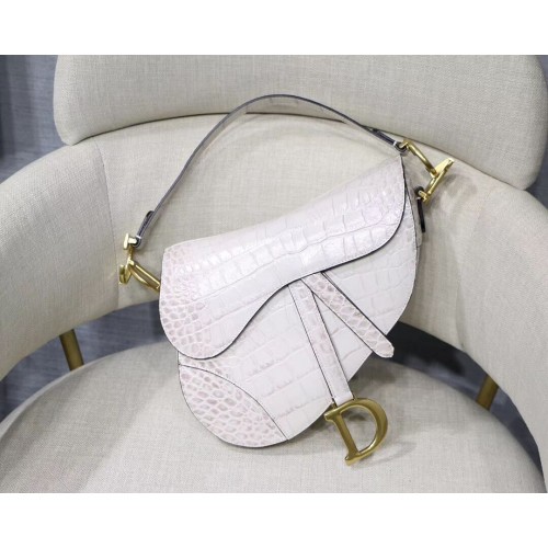 Dior SADDLE SOFT CALFSKIN BAG C9045 biały
