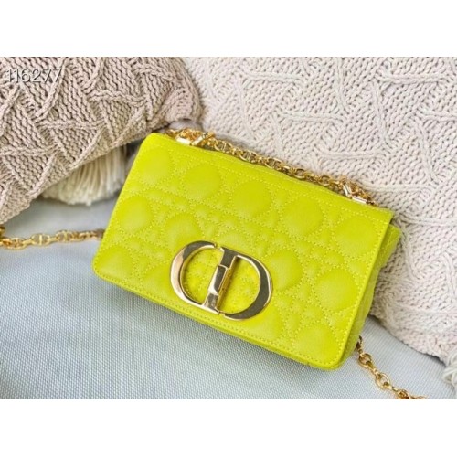 Dior SMALL DIOR CARO BAG Soft Cannage Calfskin M9241 lemon