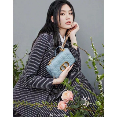 Dior MAŁA TOREBKA DIOR CARO Soft Cannage Calfskin M9241 skyblue