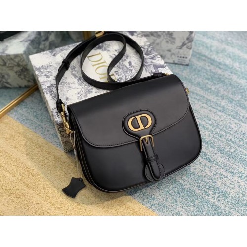 ŚREDNIA TOREBKA DIOR BOBBY BAG Box Calfskin M9319 czarna