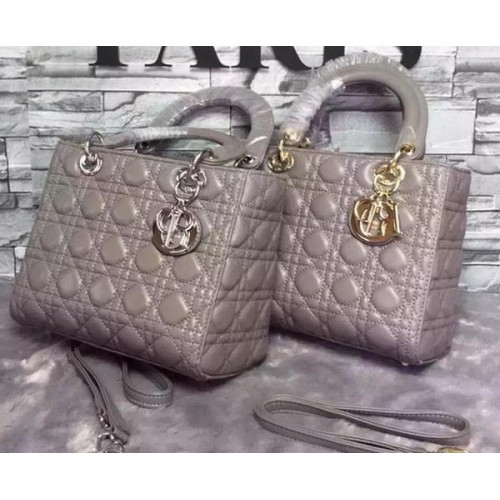 Torebka Dior Small Lady Dior z owczej skóry CD6322 Szara