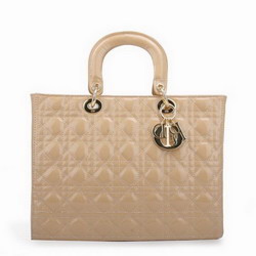 Dior Tote Bags Lakierowana skóra morelowa 44561