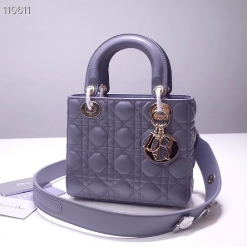 Torba typu tote Dior Lucky Badge z oryginalnej owczej skóry A88035 ciemnoszara