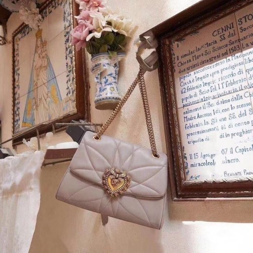 Dolce Gabbana Oryginalna skórzana torba 4919 szara