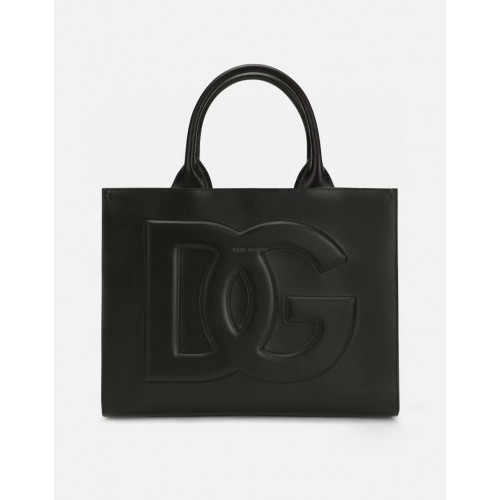 Dolce Gabbana Oryginalna skórzana torba na ramię 3041 czarna