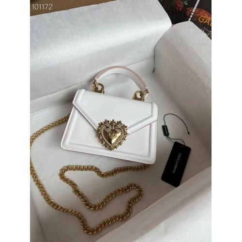 Dolce Gabbana Oryginalna skórzana torba na ramię 4011 biała
