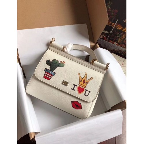 Dolce Gabbana SICILY Bag skóra cielęca 4136 biała