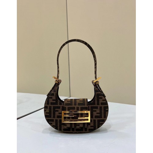 Torba na ramię FENDI FF Fabric FF10592 brązowa