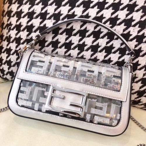 FENDI BAGUETTE MY TREASURE PU Mini torebka na ramię 8BR771A biała
